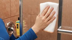 Uma maneira fácil de remover o calcário da cabine do chuveiro sem usar uma escova.